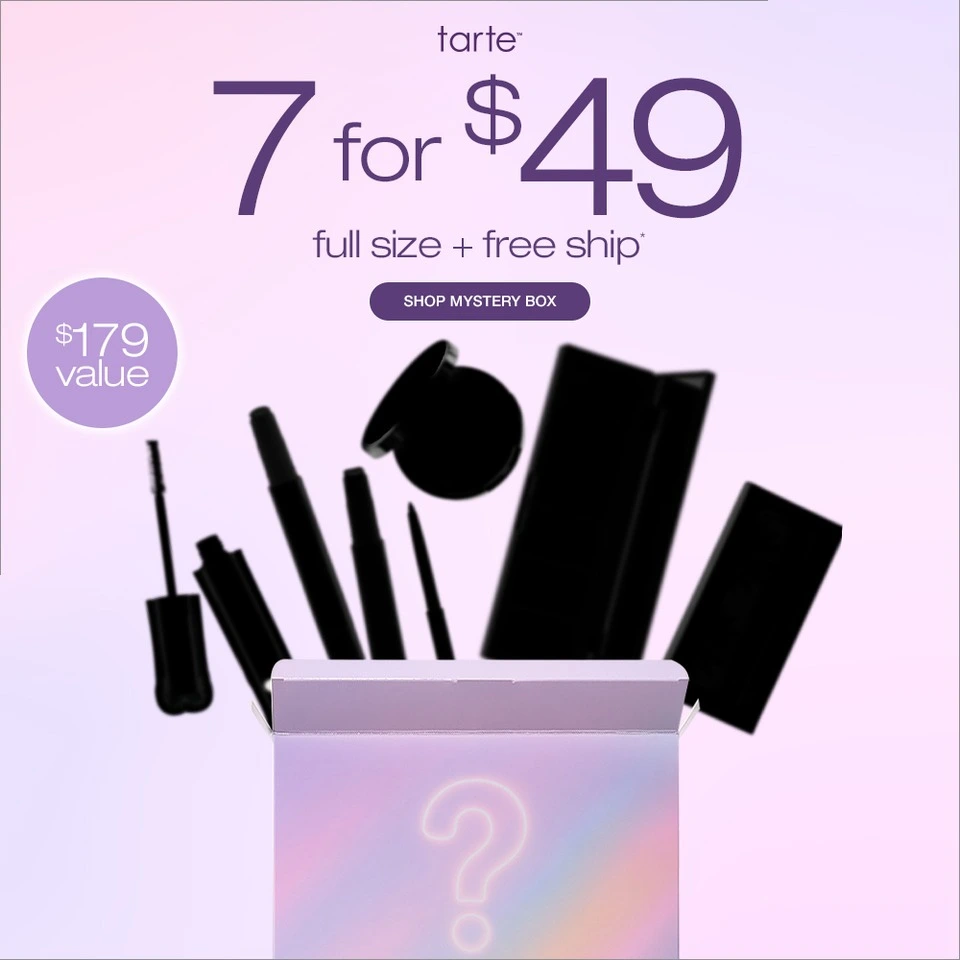Tarte Cosmetics：神秘礼盒特惠！仅$49入手7件正装美妆产品