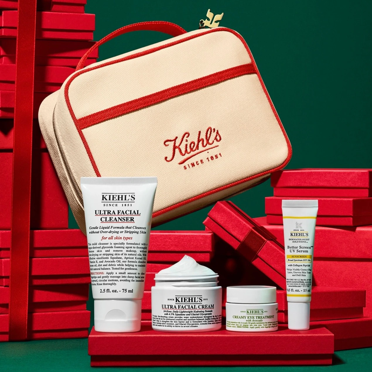 Kiehl's：假日护肤礼盒上新！ 高保湿护肤套装$72、眼霜礼盒套装$82