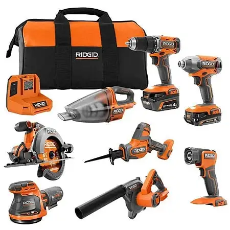RIDGID 18V 8件套电动工具