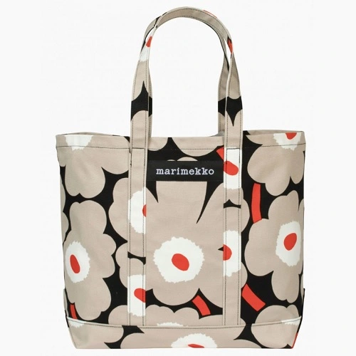 芬兰 MARIMEKKO PERUS 米白橙花手提包
