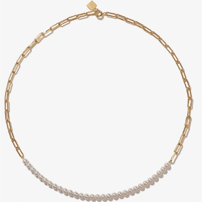 Adornmonde 珍珠金链项链