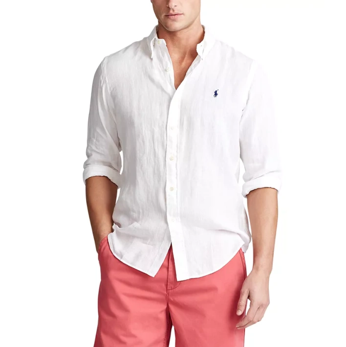 Polo Ralph Lauren 拉夫劳伦 男士亚麻衬衫 蓝色