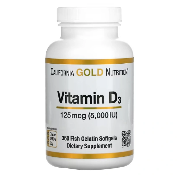 California Gold Nutrition 维生素 D3 5000 IU 360 粒