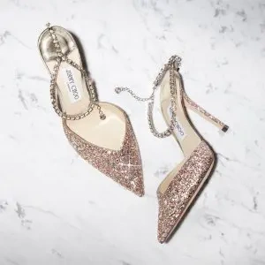 THE OUTNET：Jimmy Choo 美鞋热卖 亮片高跟鞋$270，亮片平底鞋260