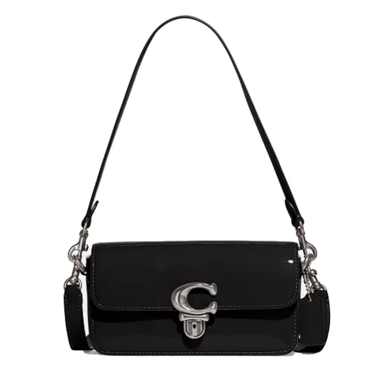 补货！COACH 蔻驰 Patent Leather Studio Baguette 单肩包