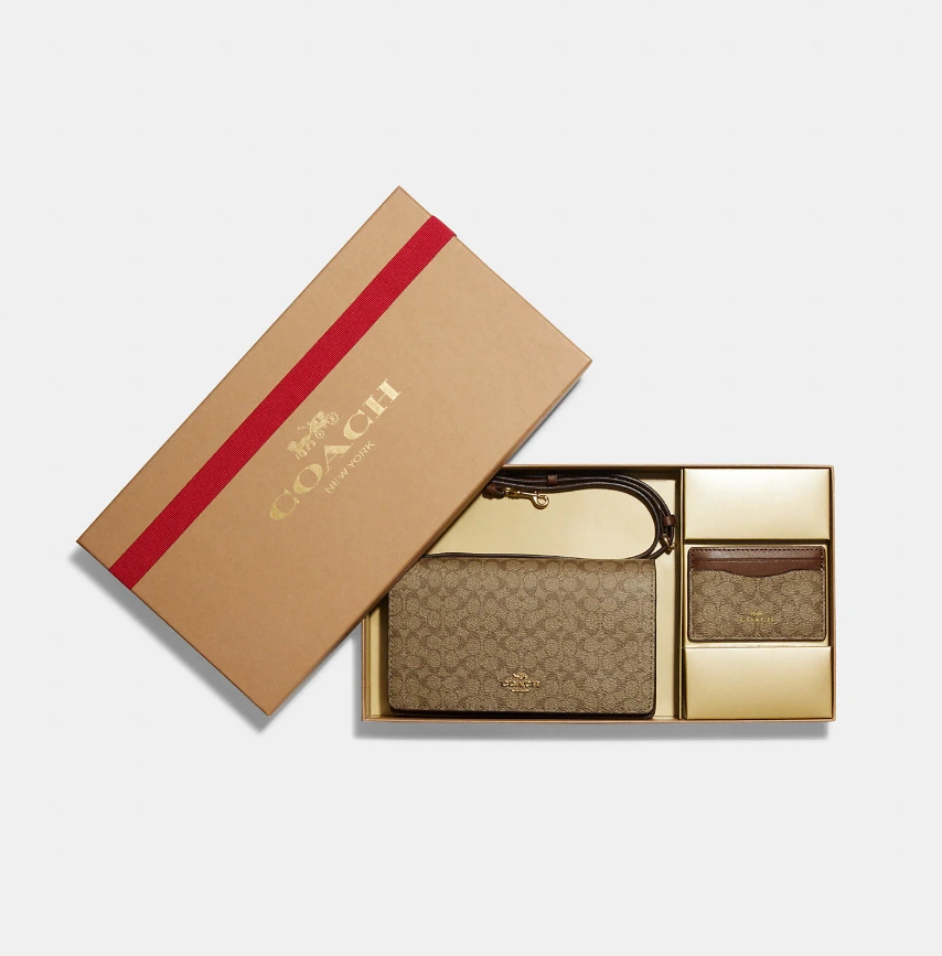 Coach 蔻驰 Boxed Anna Foldover Clutch 斜挎包+卡包
