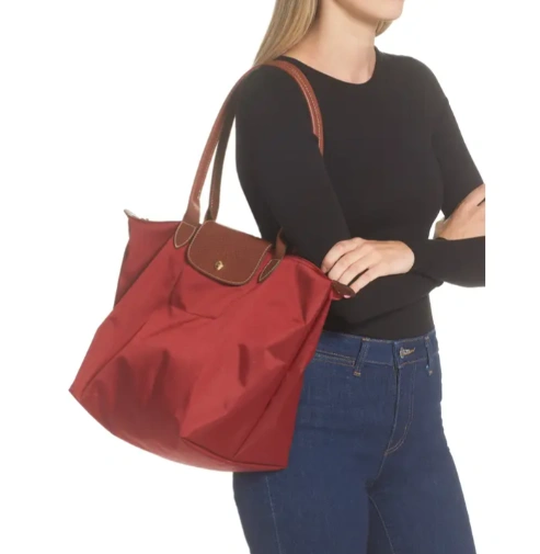 补货！Longchamp 珑骧 Le Pliage 大号红色长柄饺子包