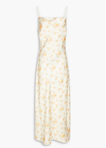 蔡文静杨子姗同款！HOLZWEILER 淡黄碎花长裙