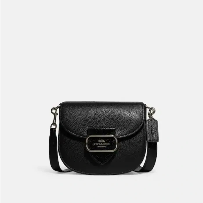 Coach 蔻驰 Morgan 黑色马鞍斜挎包