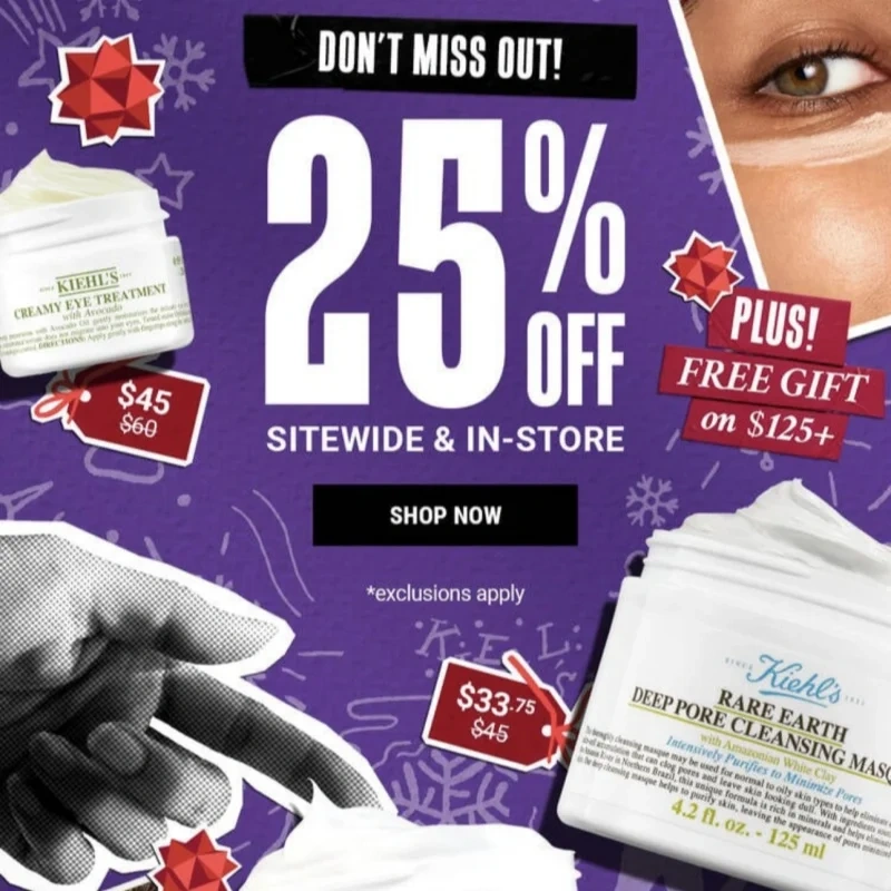 【年末大促】Kiehl's ：全场7.5折，圣诞套装限时6折起