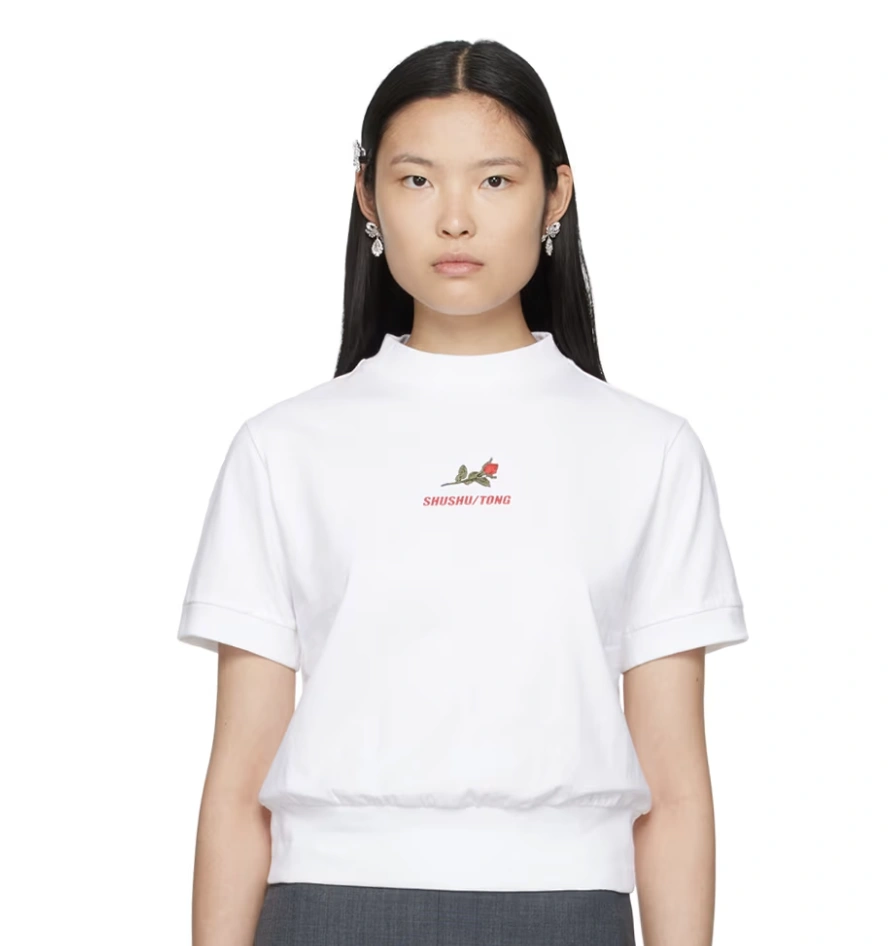 张艺凡同款！Shushu/Tong 白色玫瑰短袖