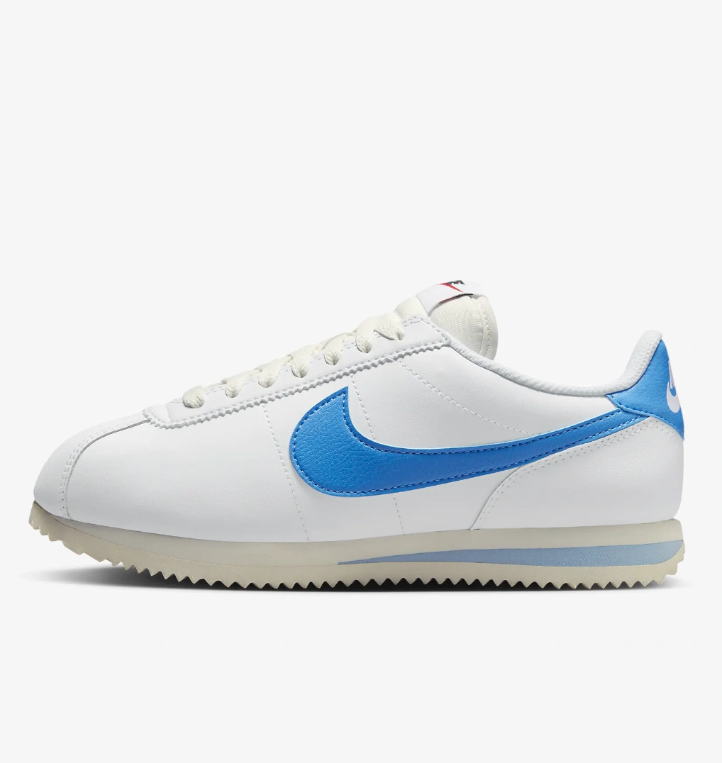 Nike 耐克 Cortez 蓝钩白色复古女款运动鞋