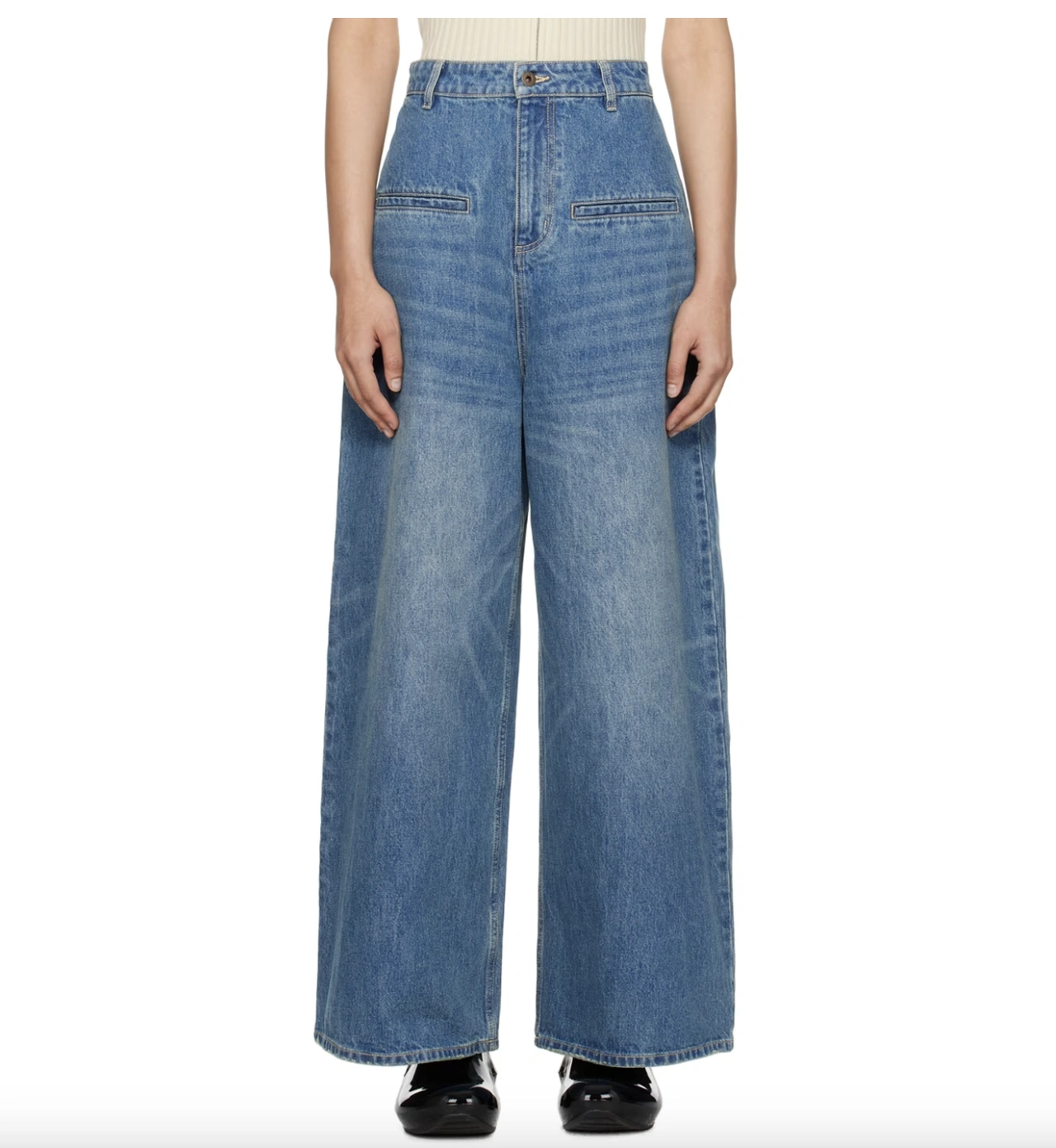 周雨彤同款！Fax Copy Express 阔腿牛仔裤