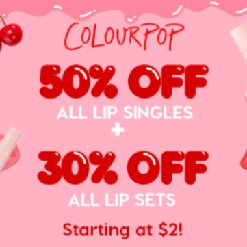 ColourPop 卡拉泡泡：口红节大促 唇部单品5折 超值套装7折