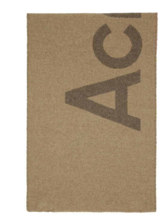 Acne Studios 驼色 Logo 围巾
