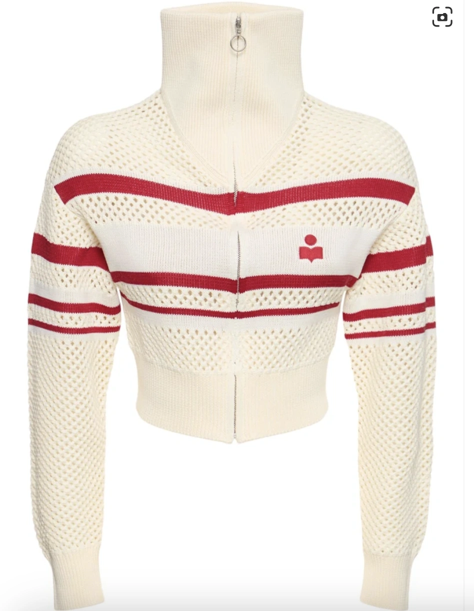 虞书欣同款！Marant Etoile 红白镂空Alec毛衣