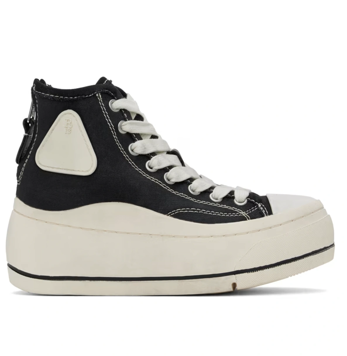 欧阳娜娜同款！R13 黑白Kurt高帮帆布鞋