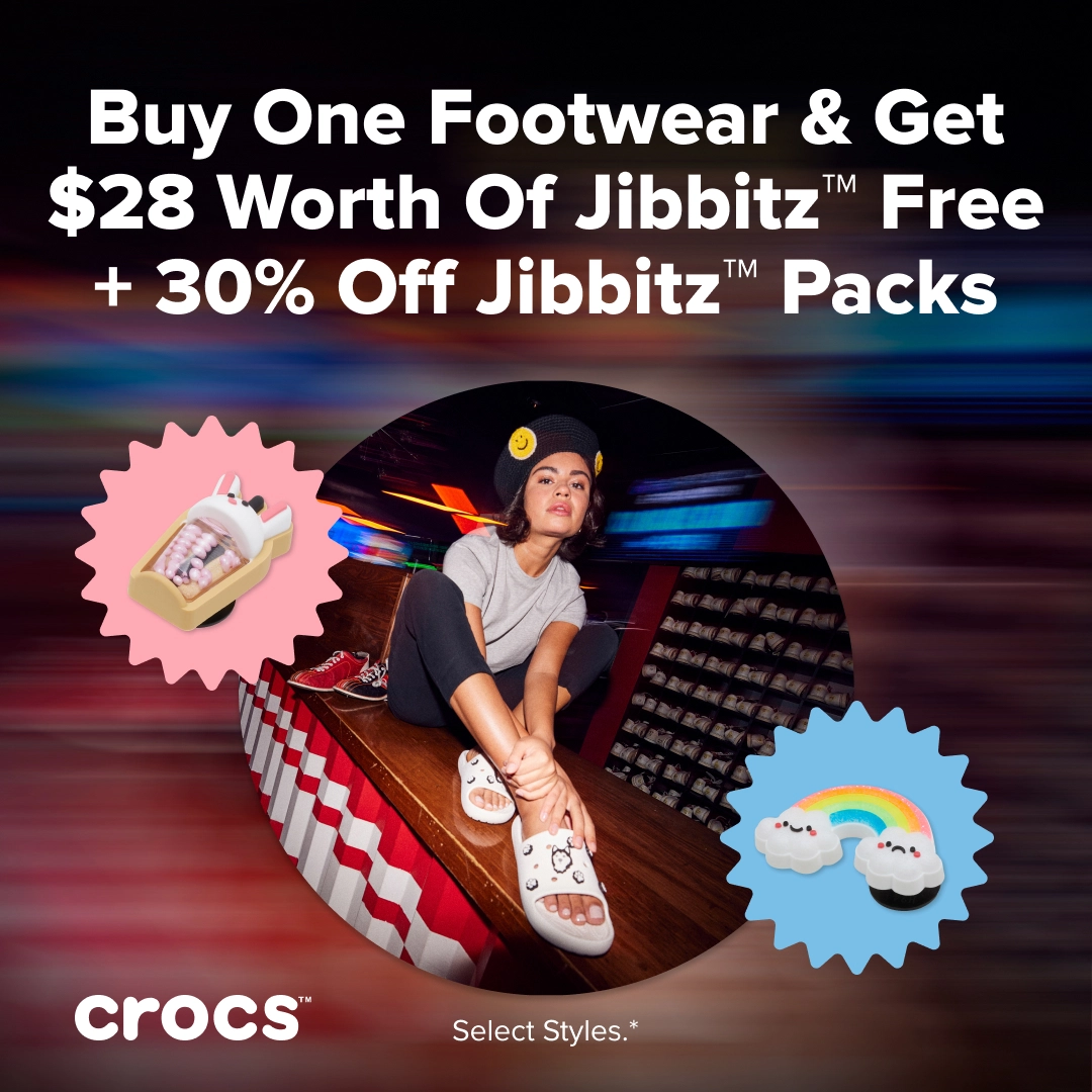 Crocs SG：买洞洞鞋赠4件总价值超过$28鞋花