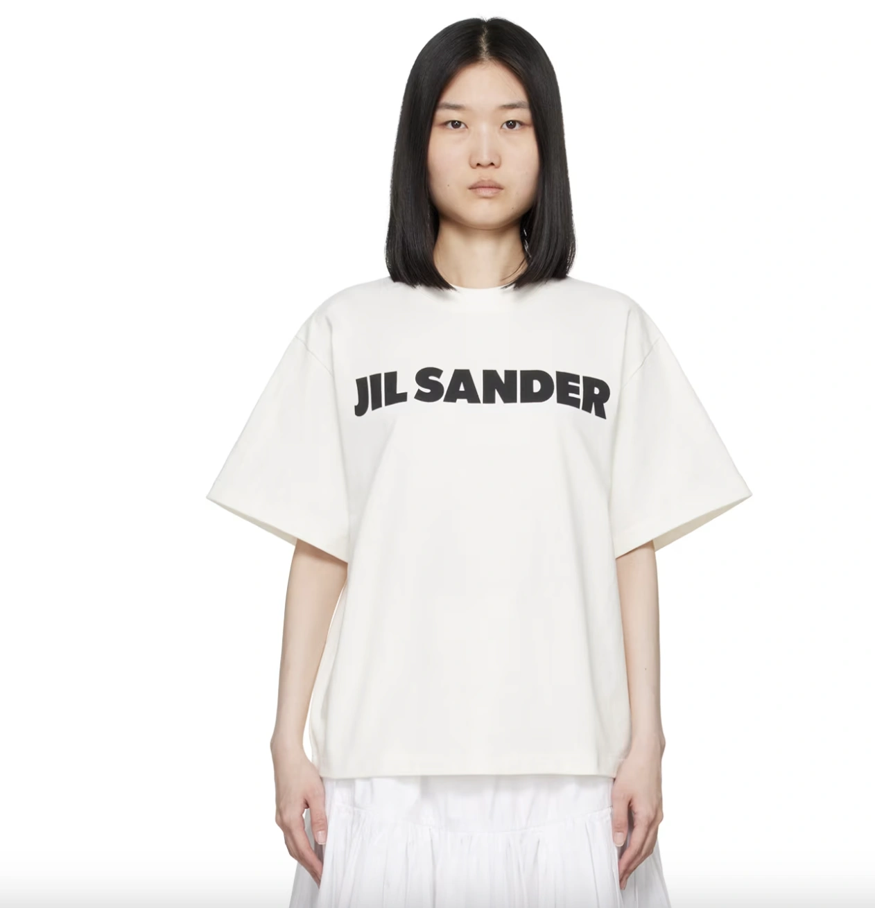 Fever同款！Jil Sander 白色字母短袖