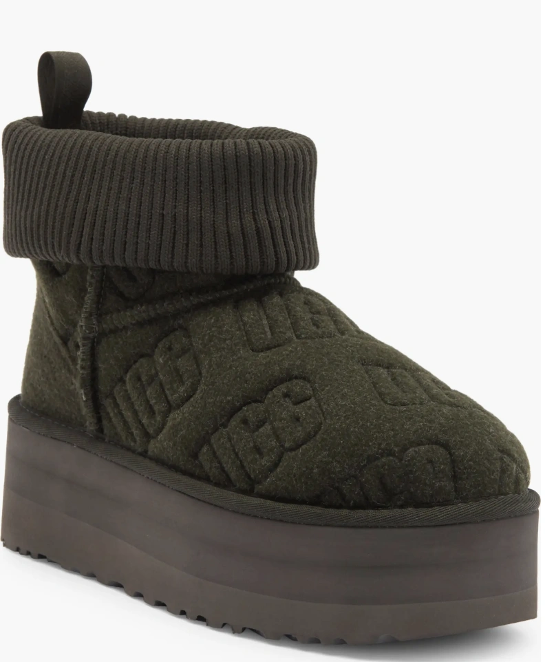 UGG Classic Mini Platform 厚底印花雪地鞋