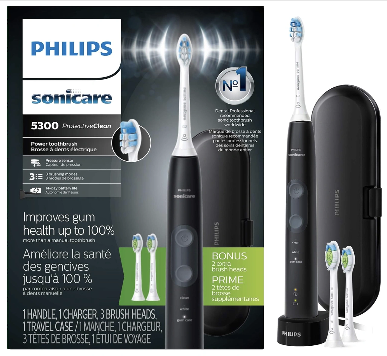 Philips Sonicare 5300 温和款电动牙刷 附3个刷头