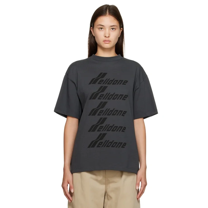 WE11DONE 灰色弹幕印花短袖T