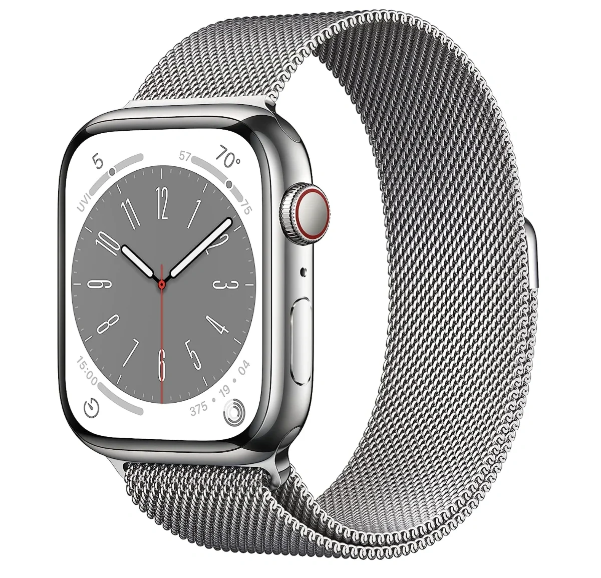 Apple Watch 8 GPS + 蜂窝 45mm 星光色 不锈钢表盘