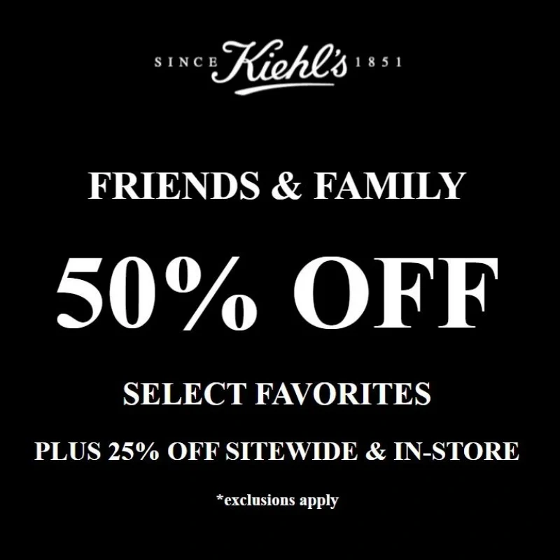 Kiehl's 科颜氏美网：年中亲友大促！精选单品享5折，满额送3件好礼！