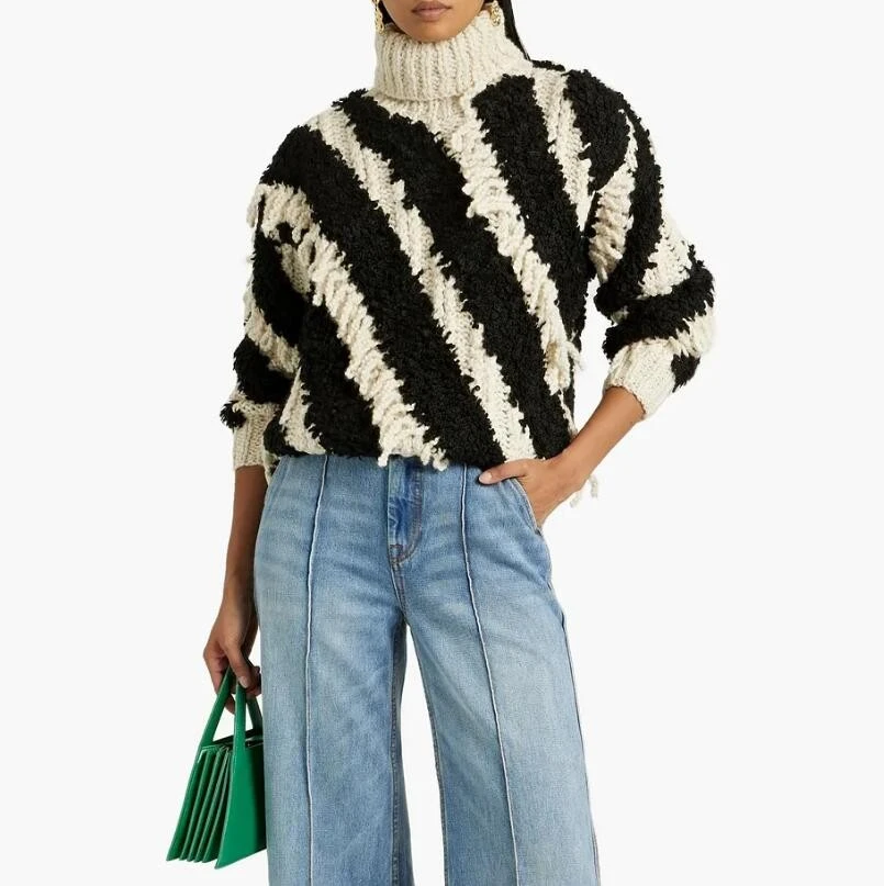 ZIMMERMANN 针织羊毛混纺高领毛衣