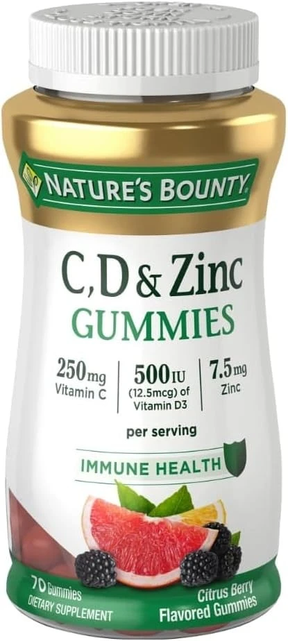 Nature's Bounty 维生素C&D锌软糖补充剂