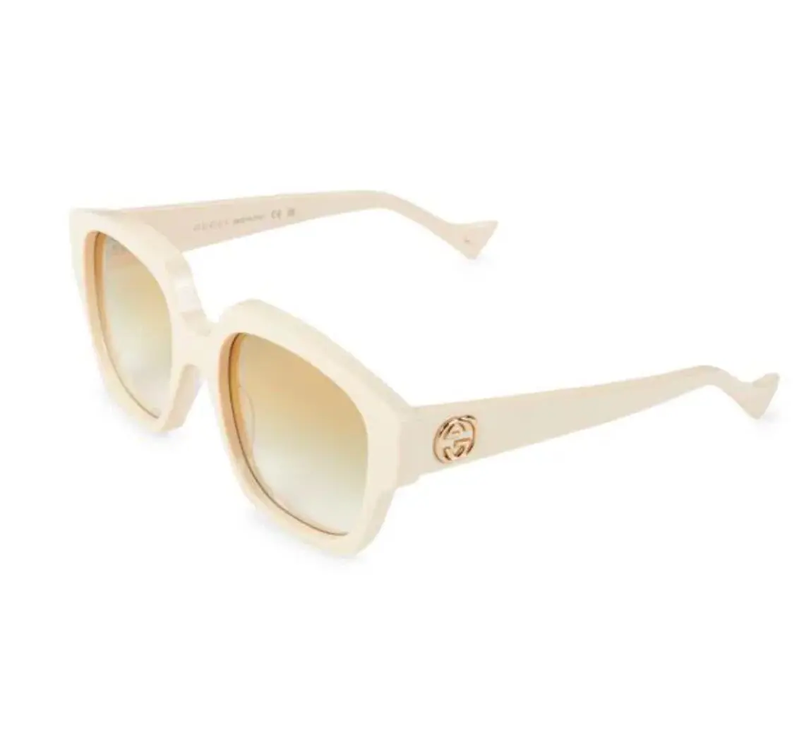 Gucci 白色方形太阳镜