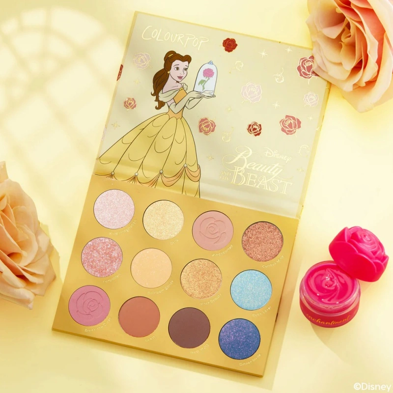 ColourPop x Beauty and the Beast眼影盘+玫瑰唇膜套装