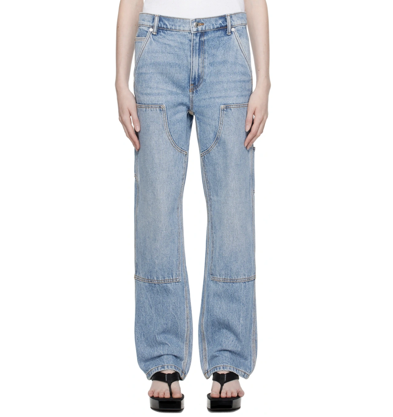 ALEXANDER WANG  蓝色EZ休闲木匠牛仔裤
