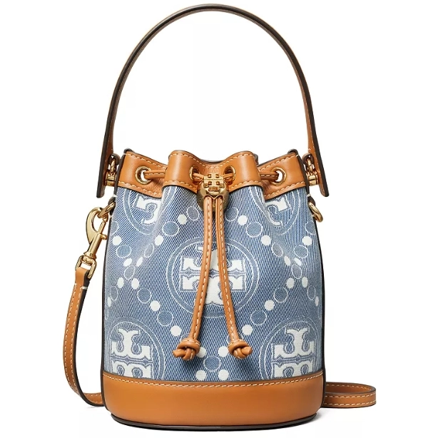 Tory Burch 汤丽柏琦 Mini T Monogram 水桶包