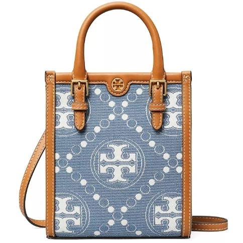 Tory Burch 汤丽柏琦 Mini T Monogram 牛仔托特包