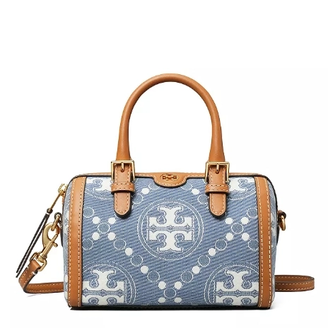 Tory Burch 汤丽柏琦 Petite T Monogram 牛仔波士顿