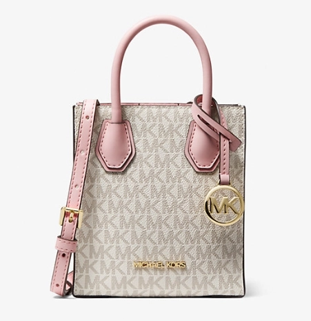 2件额外8折！Michael Kors Mercer 老花琴谱包 樱花粉色